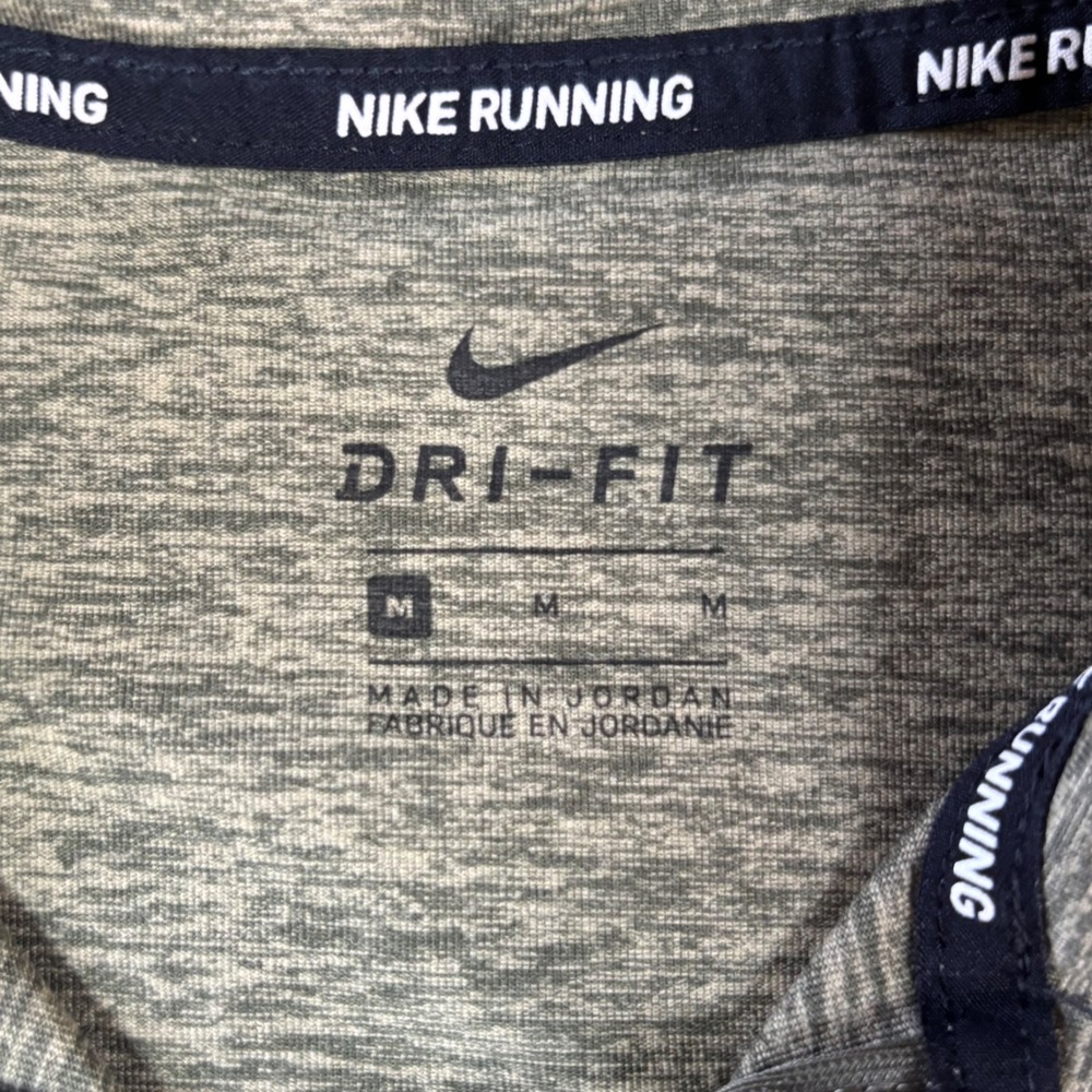 Nike Running Dri-FIT Womens Medium 1/4 Zip Pullover Olive Green Heathered Top - Picture 3 of 10